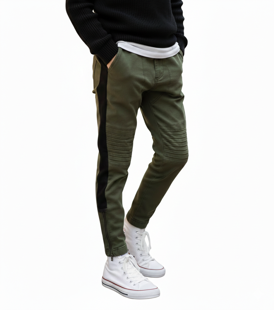 Boys Slim Fit Grey School Trousers Kids Smart Casual Pants Elastic Waist 6-12Y