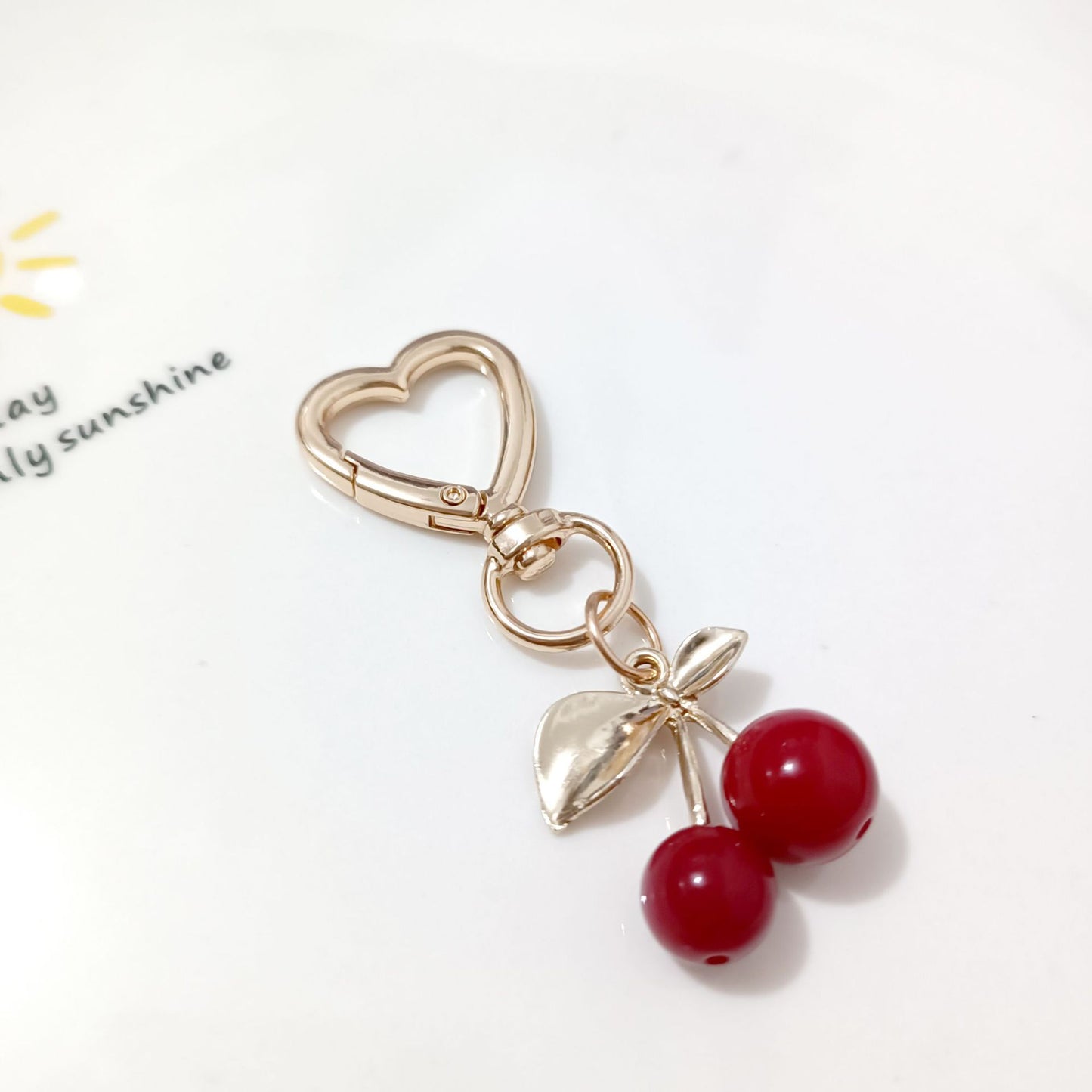 Korean Style K Gold Leaf Cherry Pendant Alloy Accessories Diy