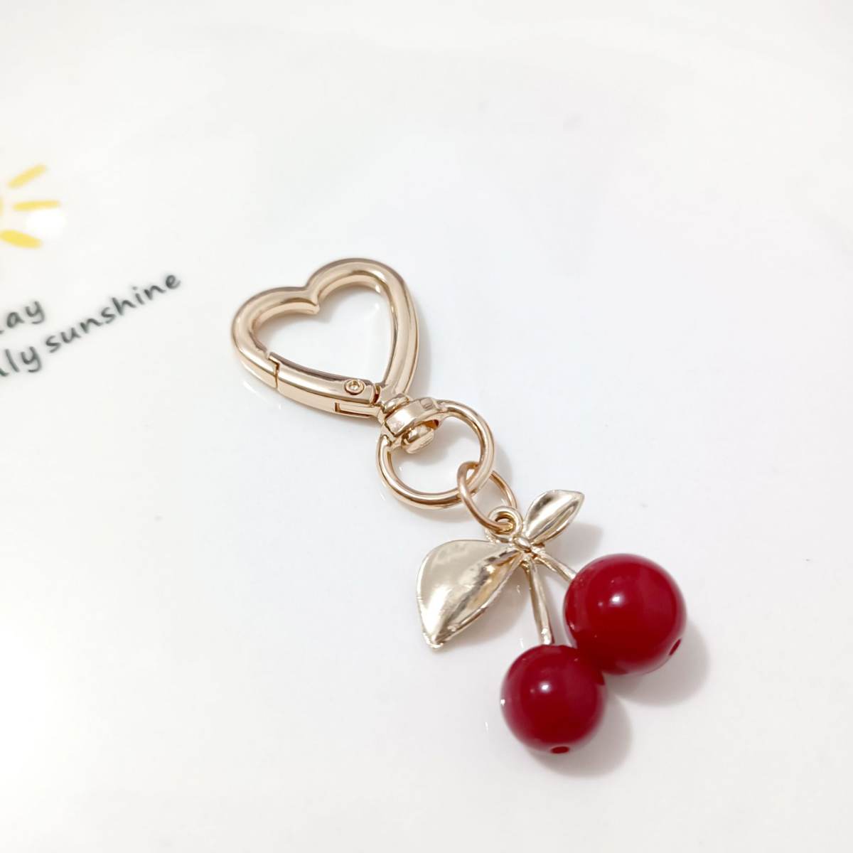 Korean Style K Gold Leaf Cherry Pendant Alloy Accessories Diy