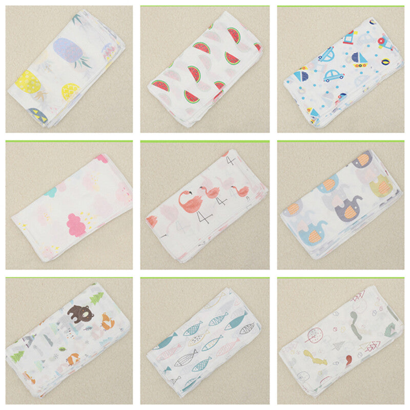 10 X Baby Gauze Muslin Square Newborn Cotton Bath Wash Soft Handkerchief