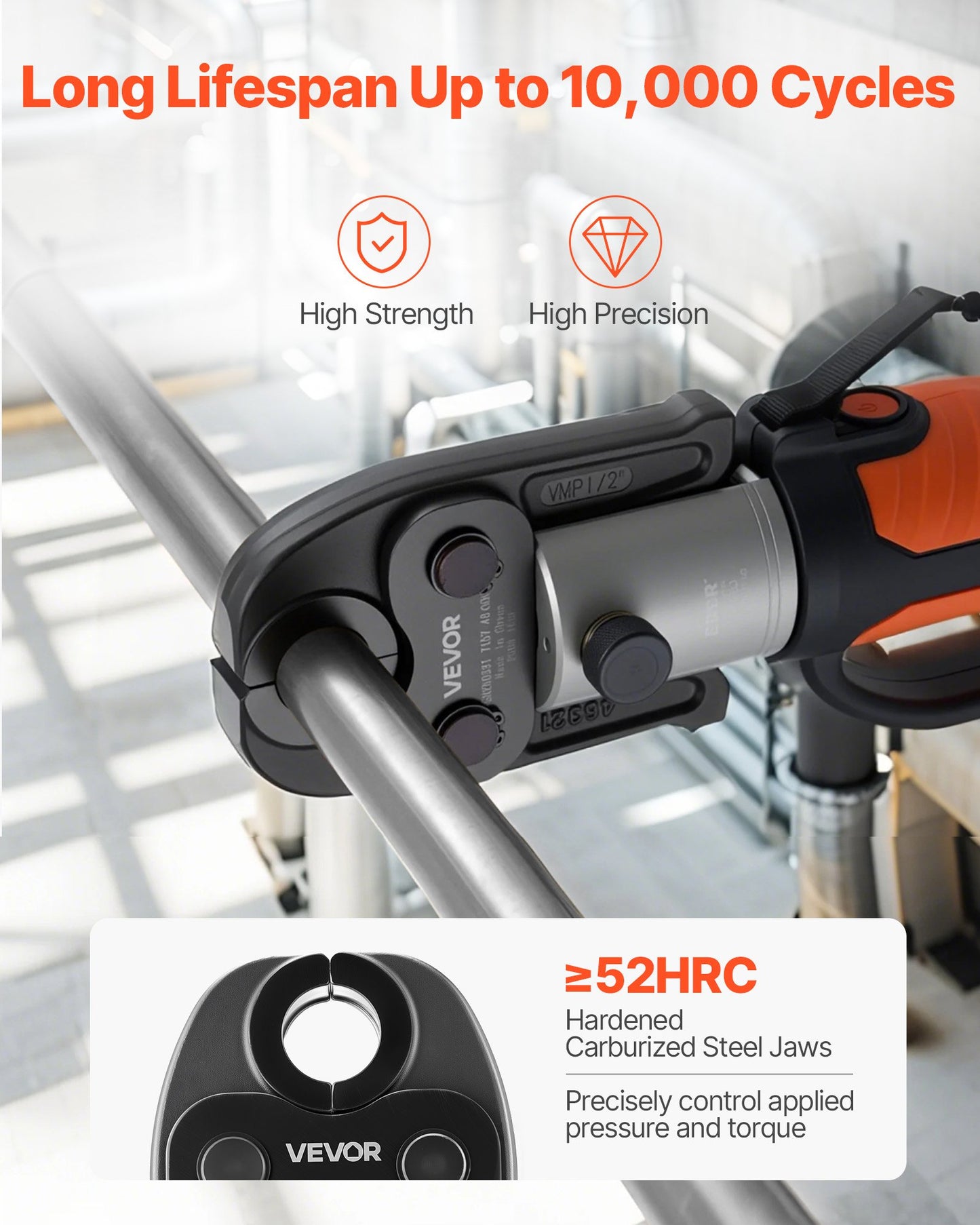 MegaPress Jaws, 3PCS Pressing Jaws 1/2", 3/4" & 1" For MegaPress Carbon Steel Pipes, Compatible With Standard Press Tools, Includes Carrying Case