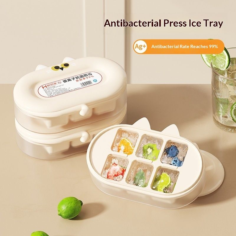 Antibacterial Press-type Ice Cube Tray Food-grade Ice Mold