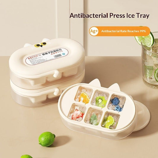 Antibacterial Press-type Ice Cube Tray Food-grade Ice Mold