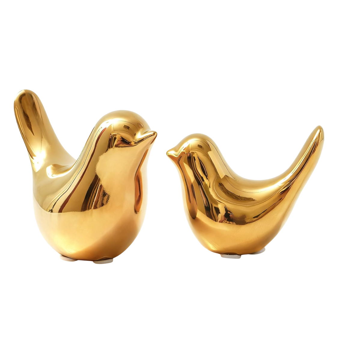 Home Decor Small Birds Statues Modern Style Decorative Ornaments For Living Room Decor, Bedroom, Office Desktop, Cabinets 2Pcs Gold Birds