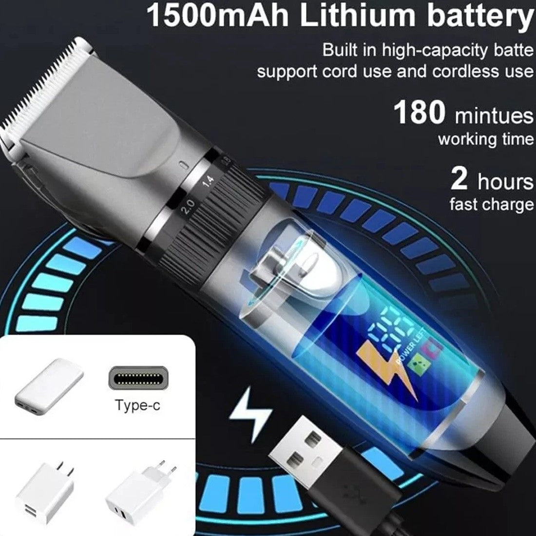 Cordless Hair Clippers For Men  Mens Hair Trimmer Set  Hair Clippers For Men