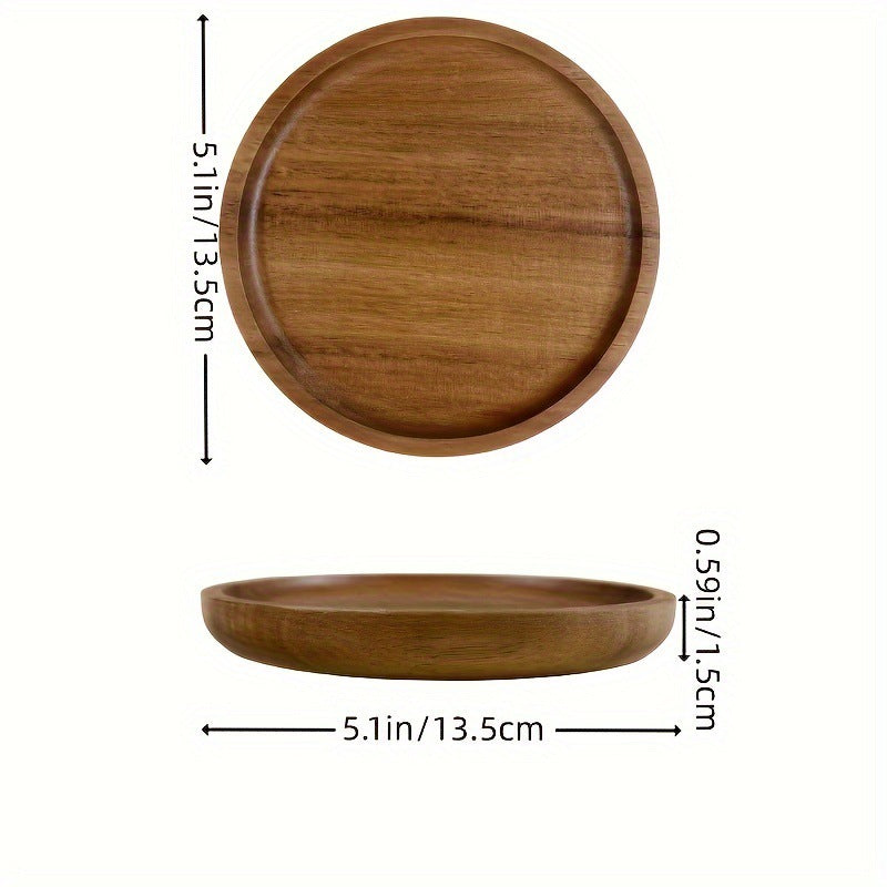 Wooden Tray Enclosing A Snack Plate Japanese-style Tea Tray