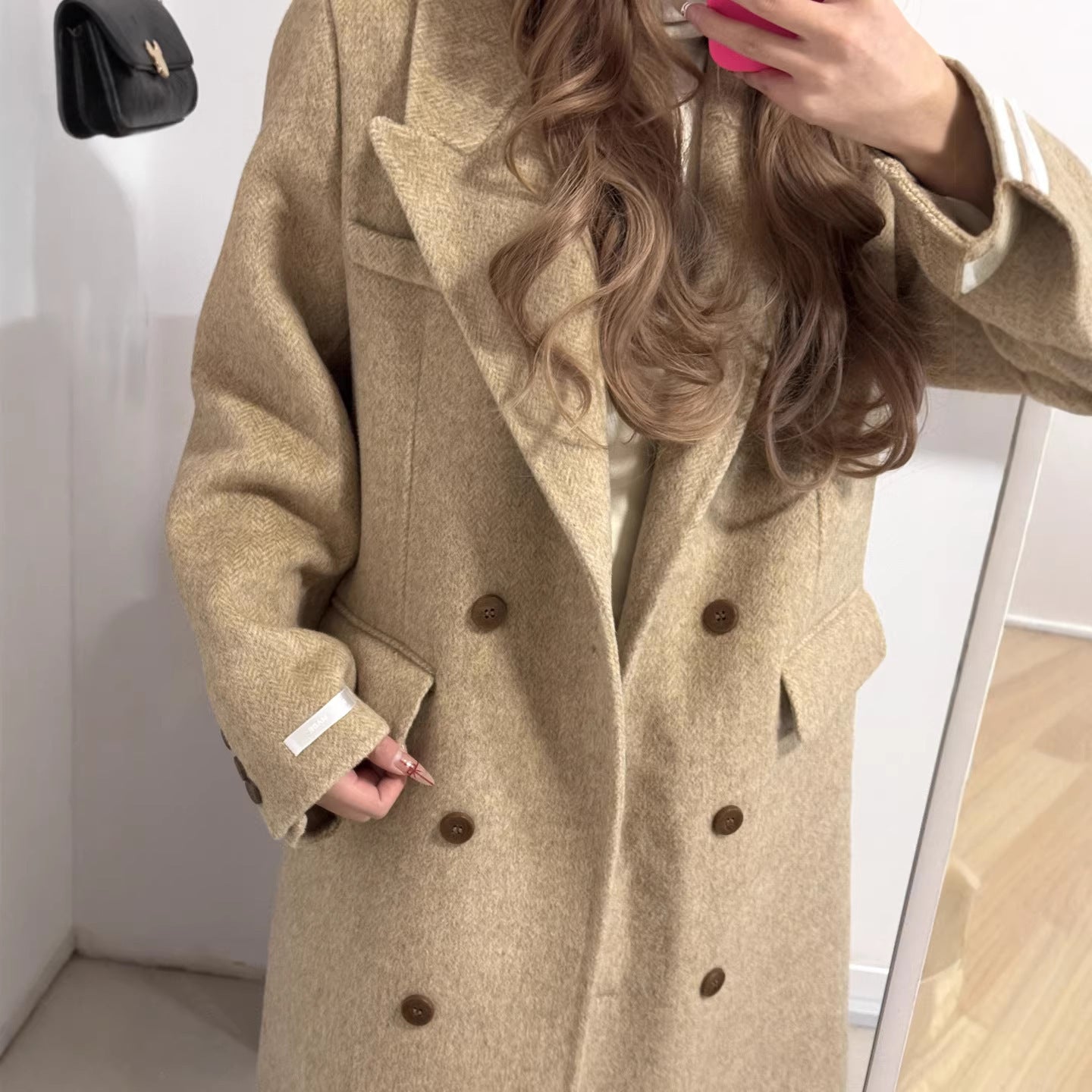 Womens Elegant Korean-Style Wool Coat