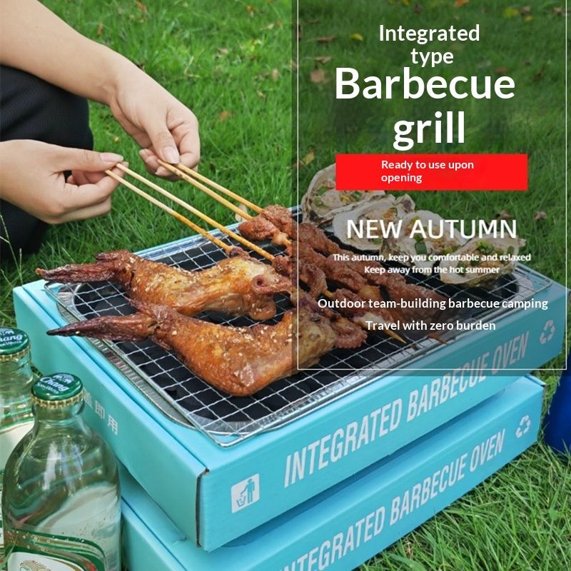 Outdoor Fast-Combustion Charcoal Integrated Barbecue Grill