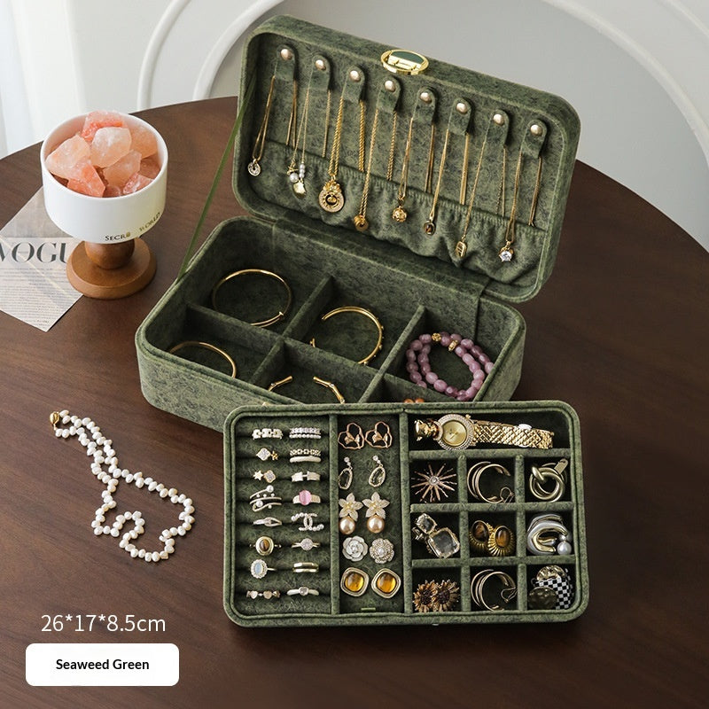 High-end Exquisite Large-capacity Gold Jewelry Box For Necklaces And Accessories