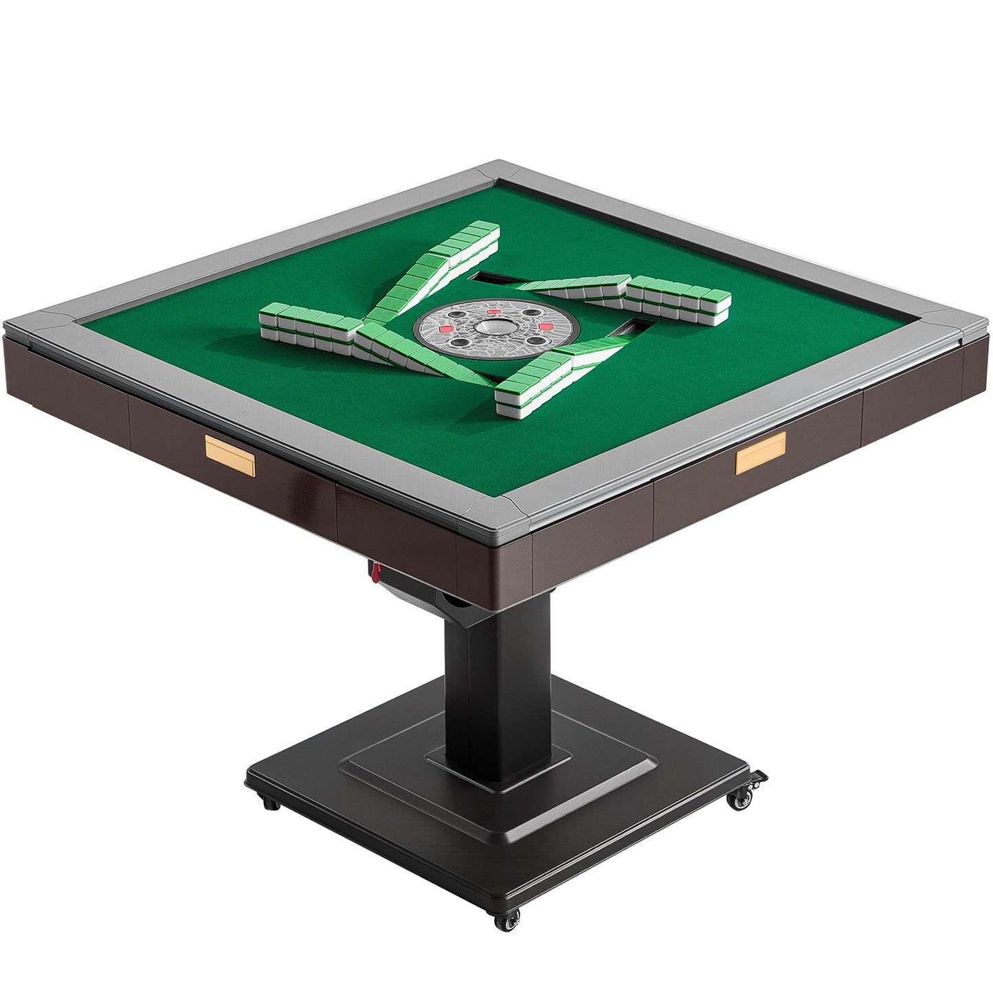 Automatic Mahjong Table With Wheels, 2 Sets Of 40 Mm Tiles (164 Pcs), Roller Coaster Style Mahjong-Table, Foldable And Automatic Shuffler, For Home, Outdoor Leisure & Gifts For Mahjong Players