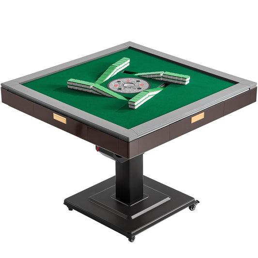Automatic Mahjong Table With Wheels, 2 Sets Of 40 Mm Tiles (164 Pcs), Roller Coaster Style Mahjong-Table, Foldable And Automatic Shuffler, For Home, Outdoor Leisure & Gifts For Mahjong Players