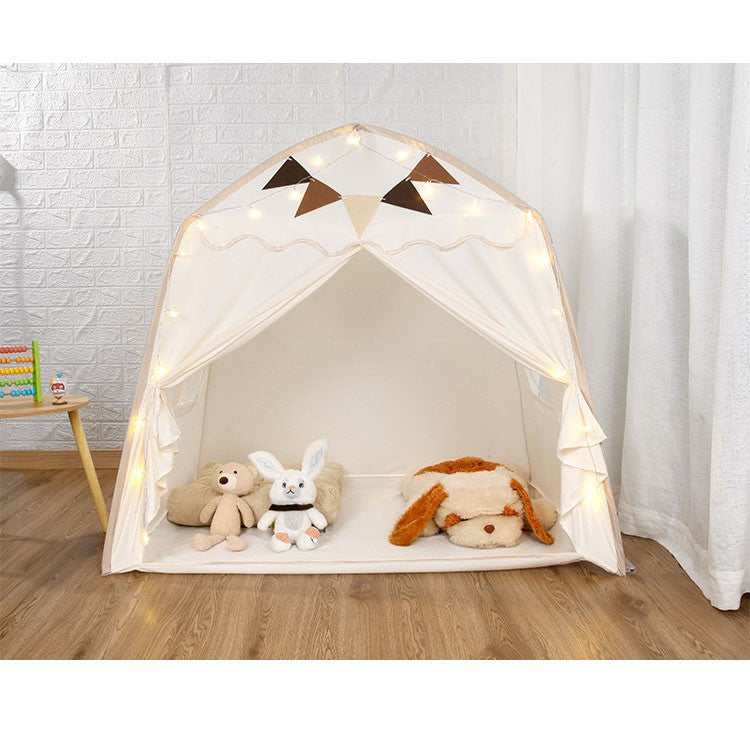 Large Kids Play Tent W Flags Star Lights Portable Teepee In Outdoor Dome Tent