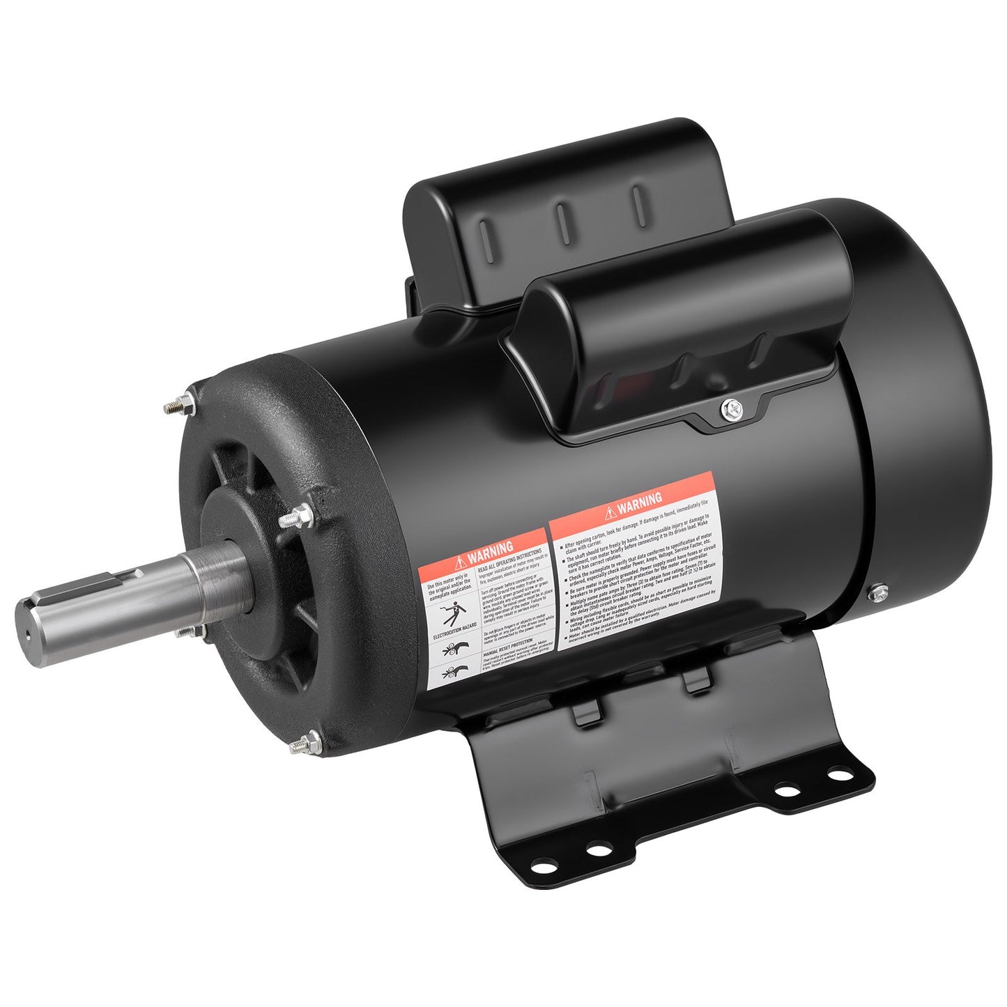 3 H P Electric Motor, 1750RPM Air Compressor Motor, CW CCW Rotation, 1.125 Inch Shaft Diameter, 2.75inch Shaft Length, 12N.m Torque, Single-Phase, TEFC Cooling, 230V, 184T Frame
