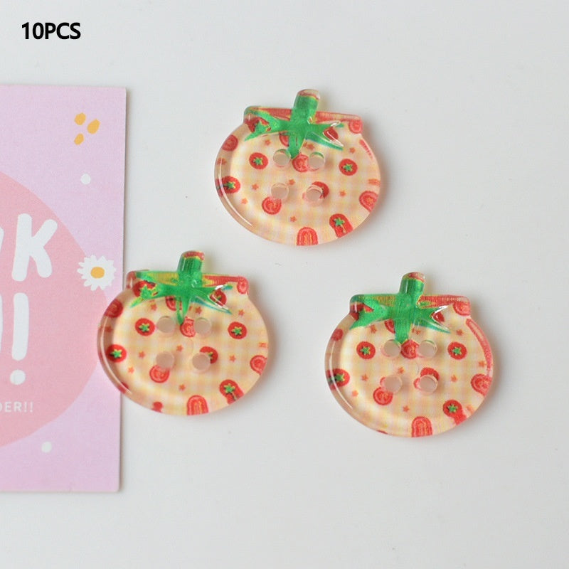 Portable Home Cute Tomato Button Ornament Accessories