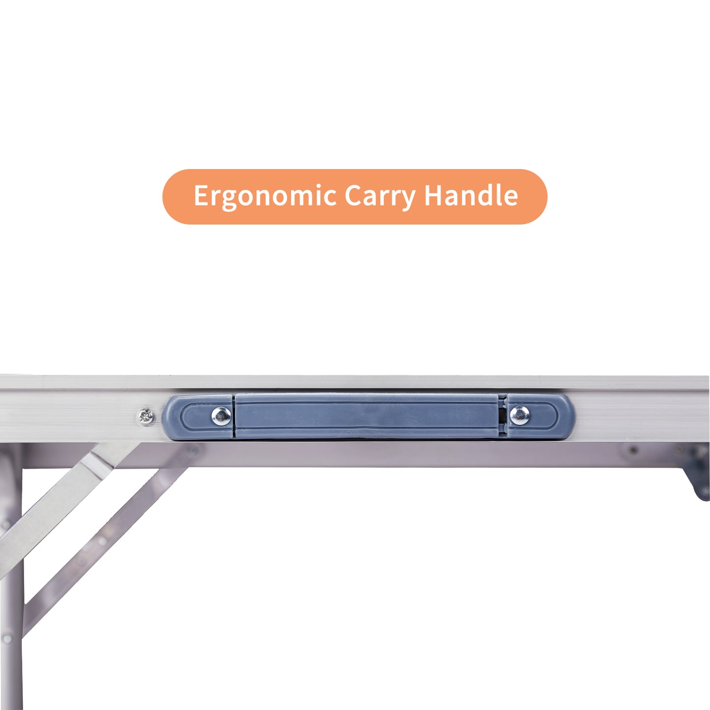 6ft 180-60cm Aluminum Alloy 3-Fold Portable Folding Table, Adjustable Height Outdoor Camping Picnic Dining Desk