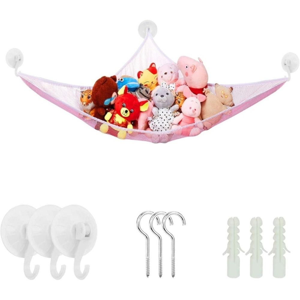 Pink Hammock, Large Storage Net With Hooks, Bedroom Hammock, Suitable