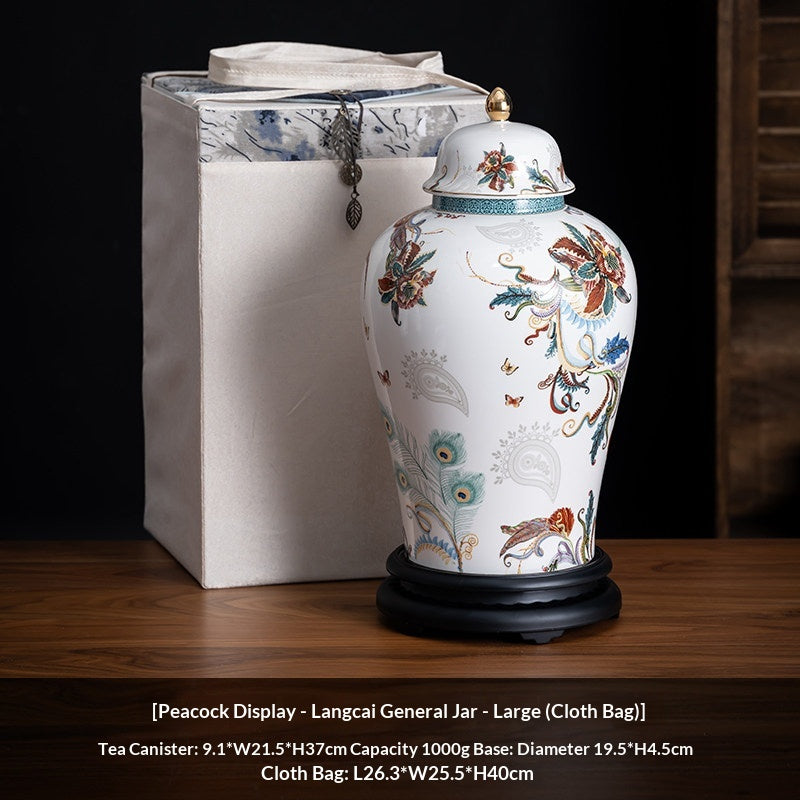 Enamel-color Generals Jar Ceramic Tea Canister