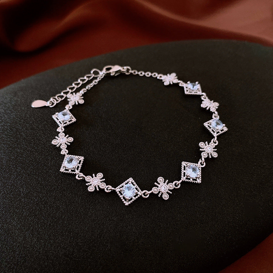 18K Real Gold Plated Cubic Zirconia Geometric Bracelet Circle Square Floral Bangle Elegant Chic Retro Fashion Jewelry