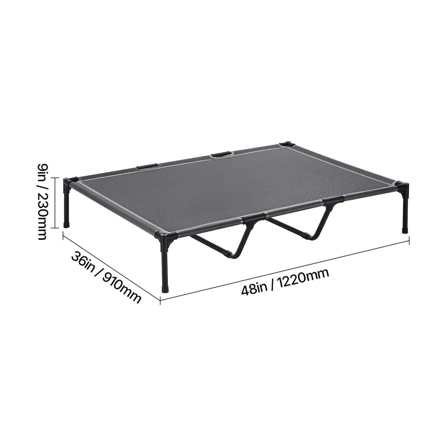 Elevated Dog Bed For Large Dogs XL, Raised Dog Cot With Heavy Duty Steel Frame, Breathable Teslin Mesh Cooling Dog Bed, Indoor & Outdoor Portable Hammock Pet Bed, Grey