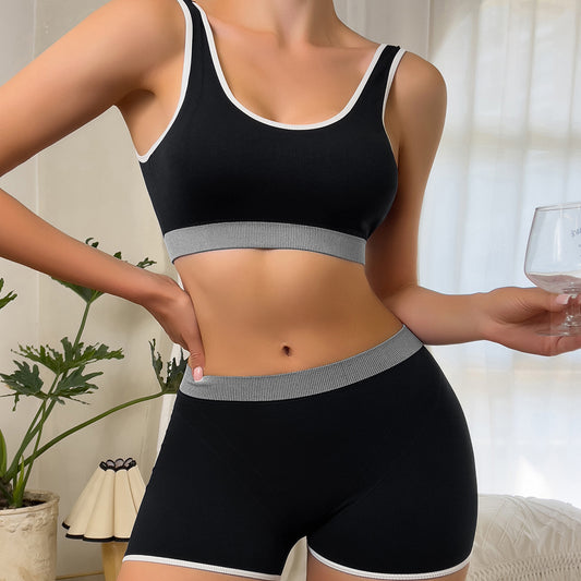 Plus-size Tank-style Bra With Outerwear Fitness Running Shorts