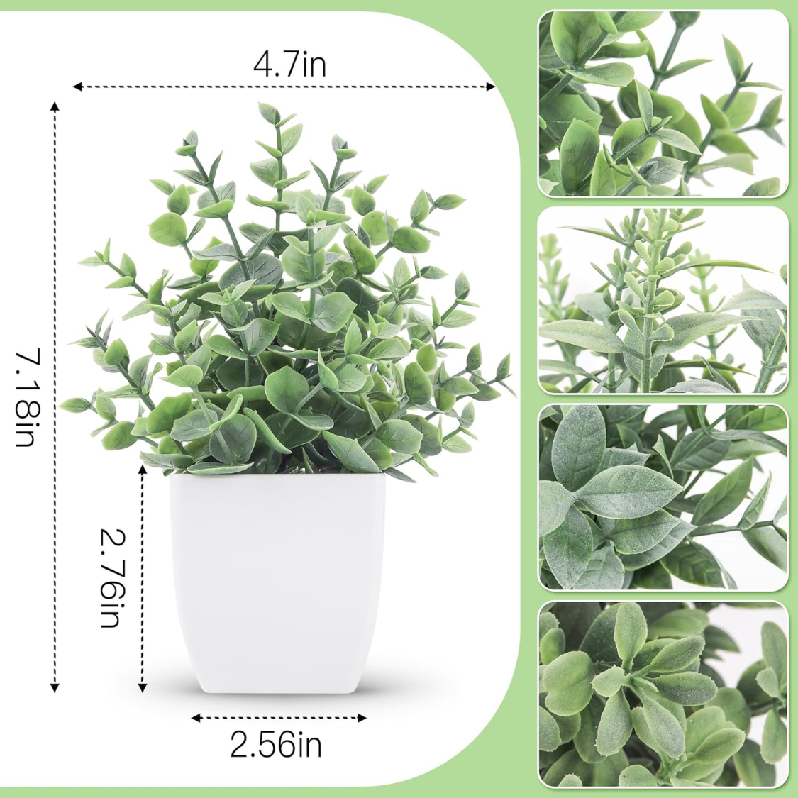 Fake Plants Mini Artificial Greenery Potted Plants For Home Decor Indoor Office Table Room Farmhouse Bathroom Decor
