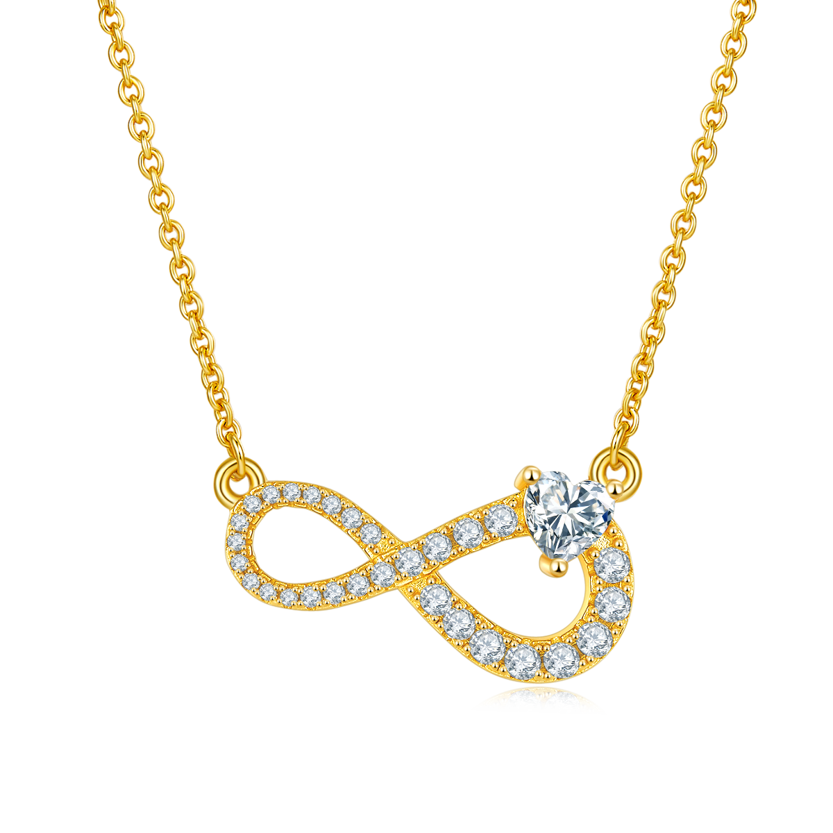 3.9g S925 Sterling Silver 29 Stone Moissanite Infinity Necklace 45cm  Pave Pendant With GRA, Platinum Plated Romantic Gift Box Set For Women