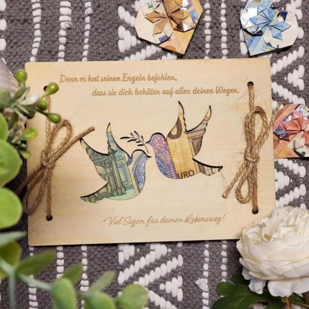 Wooden Baptism Card With A Dove, Special Wooden Gift Card For A Baptism, Original Baptism Gift With A Dove Motif—party Accessory Set
