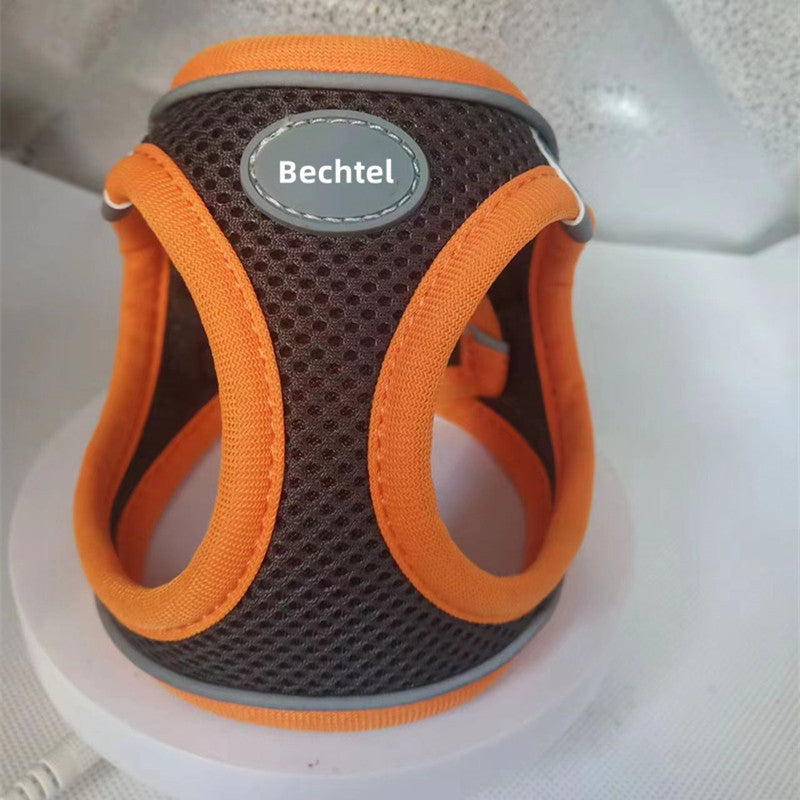 Pet Harness Vest Style Leash - Adjustable Breathable Dog Cat Harness with D-Ring for Walking Training