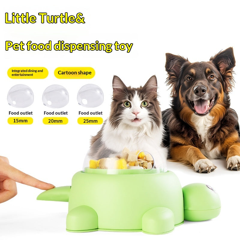 Pet Food Dispenser Puzzle-style Little Turtle Press-and-feed Feeder