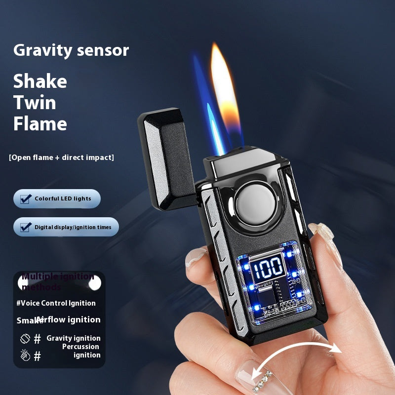 Mech Voice-controlled Intelligent Dual-fire Lighter Charging