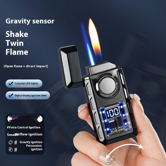 Mech Voice-controlled Intelligent Dual-fire Lighter Charging
