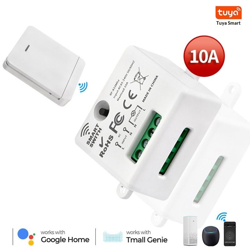 WiFi 433 MHz Mini Smart Switch TUYA Single Live And Neutral Wire