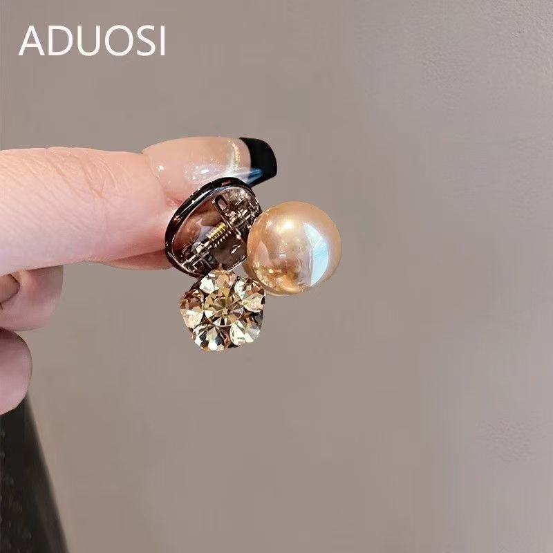 Dainty Small Pearl Crystal Hair Grips, Minimalist Side Bang Hair Clips Premium Daily Hair Accessories For Ladies