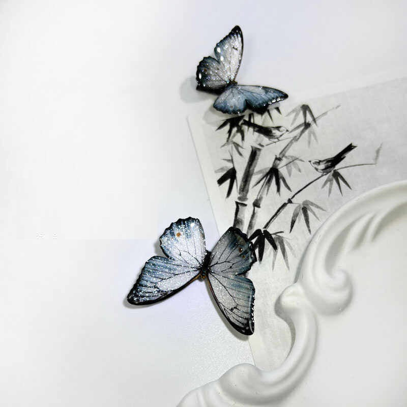 Minimalist Ink-wash Style Butterfly Hair Clip