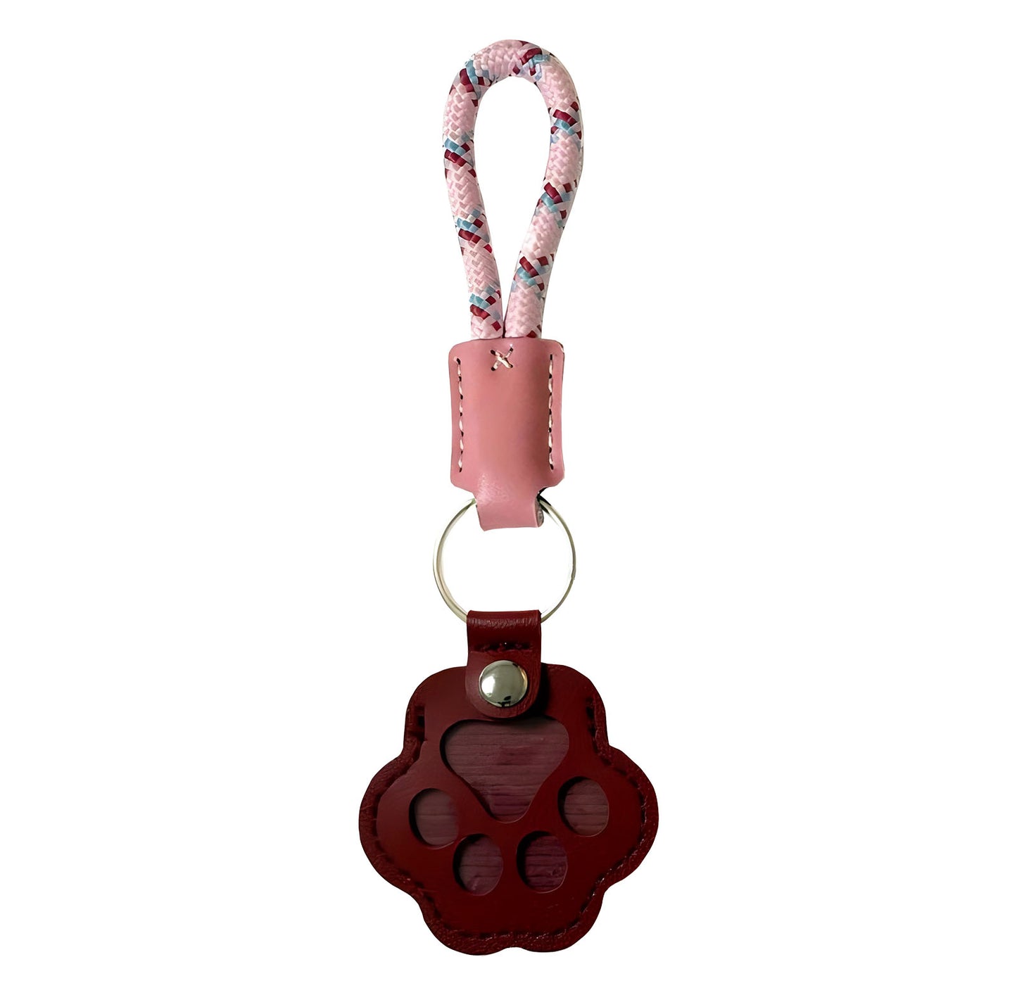 Pet Fur Memory Charm Leather Keychain Keepsake For Dog Cat Hair Paw-Shaped Design Memorial Sympathy Gift For Grieving Owners