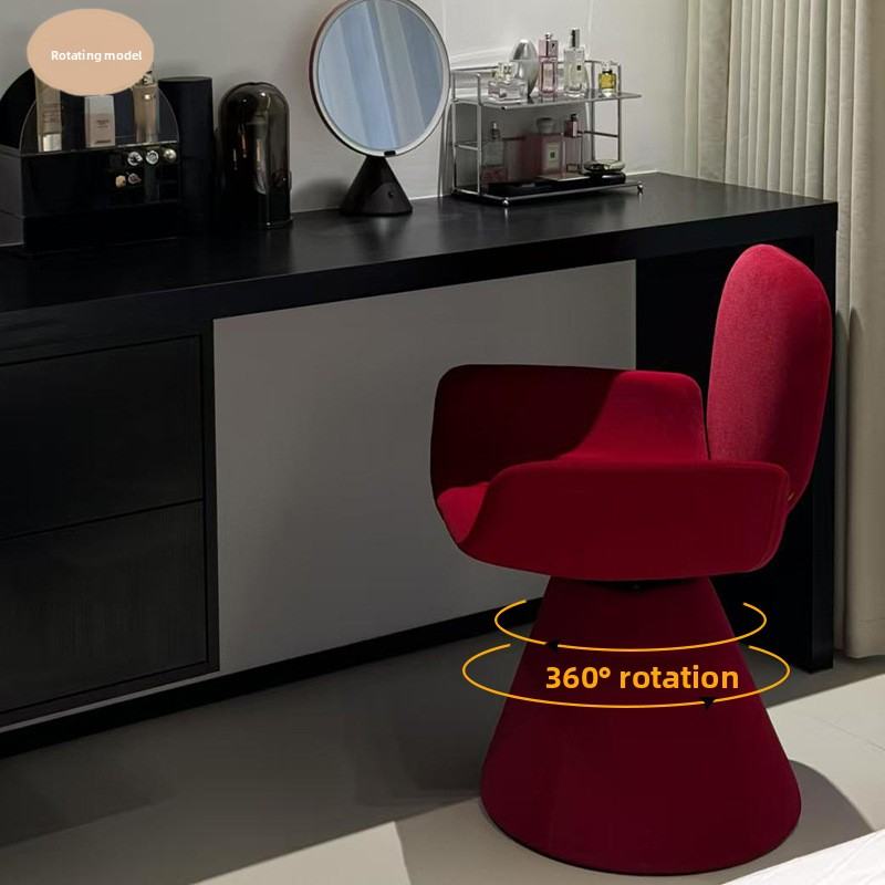 Light Luxury Dressing Stool, Bedroom Dressing Stool, 360  Swivel Chair, Red Style Home Dressing Room, Ladies' Dressing Table Swivel Chair