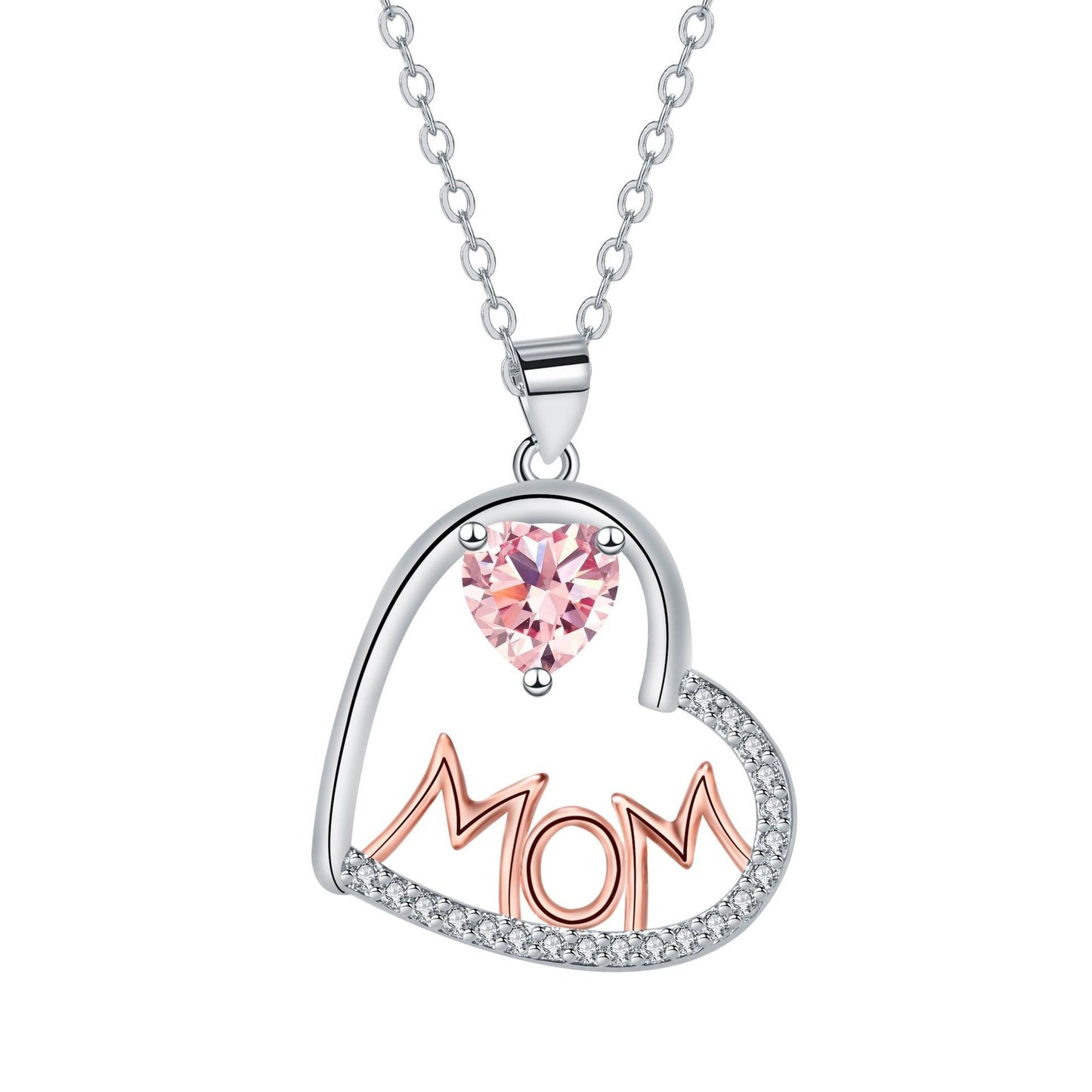European And American Fashion Best-seller Mother's Day Necklace Heart-shaped MOM Necklace