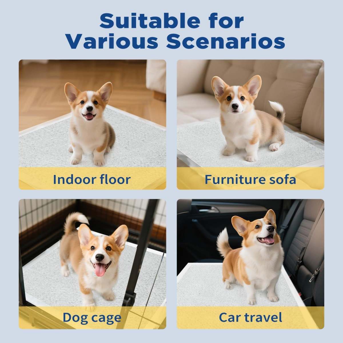50-Pack Pet Training Pads Puppy Pads 5-Layer Leak-Proof Design 22-Inch Square Disposable Pads  Super Absorbent Suitable For Both Cats And Dogs,Only Supports Self-pickup Shipping Labels.