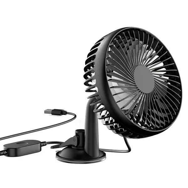 Car Cooling Fan Portable Rotatable USB Vehicle Fan Backseat Clip