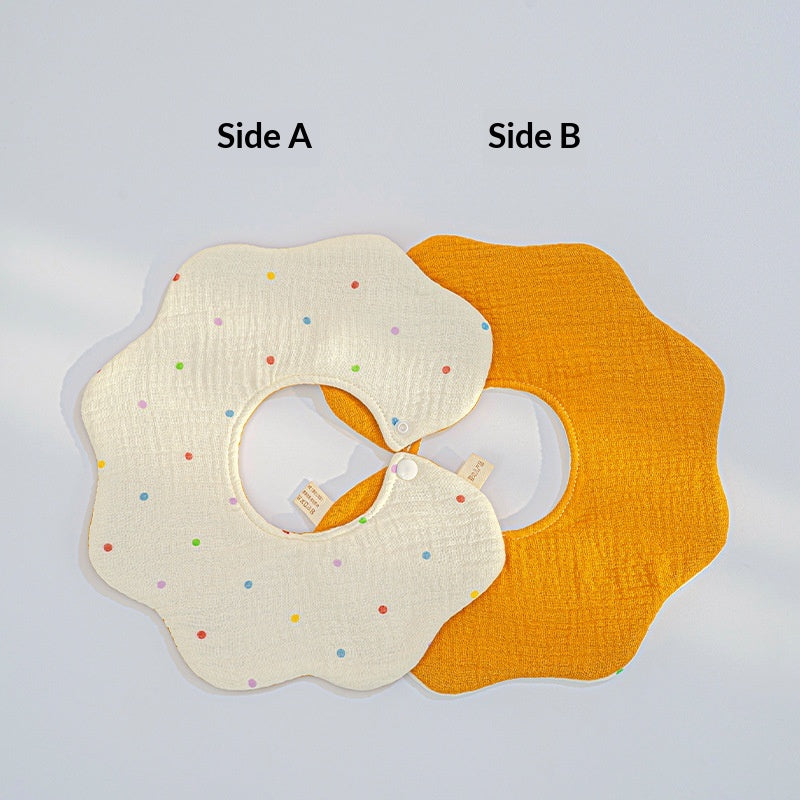 Cotton Highly Absorbent Leak-proof For Feeding Babies And Toddlers Petal-shaped Bib