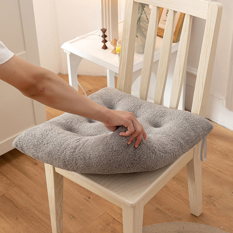 Thickened Winter Lambswool Seat Cushion Round Chair Pad Office Computer Chair