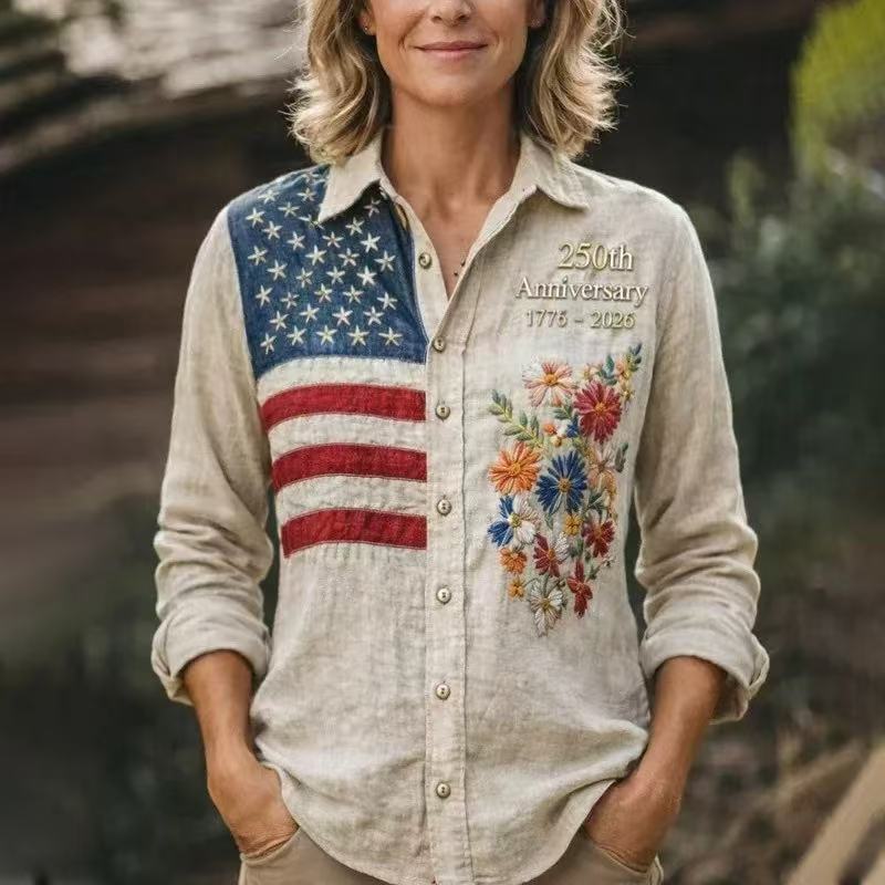 3D Digital Print Retro EuropeanAmerican Best-Selling Casual Long-Sleeve Shirt