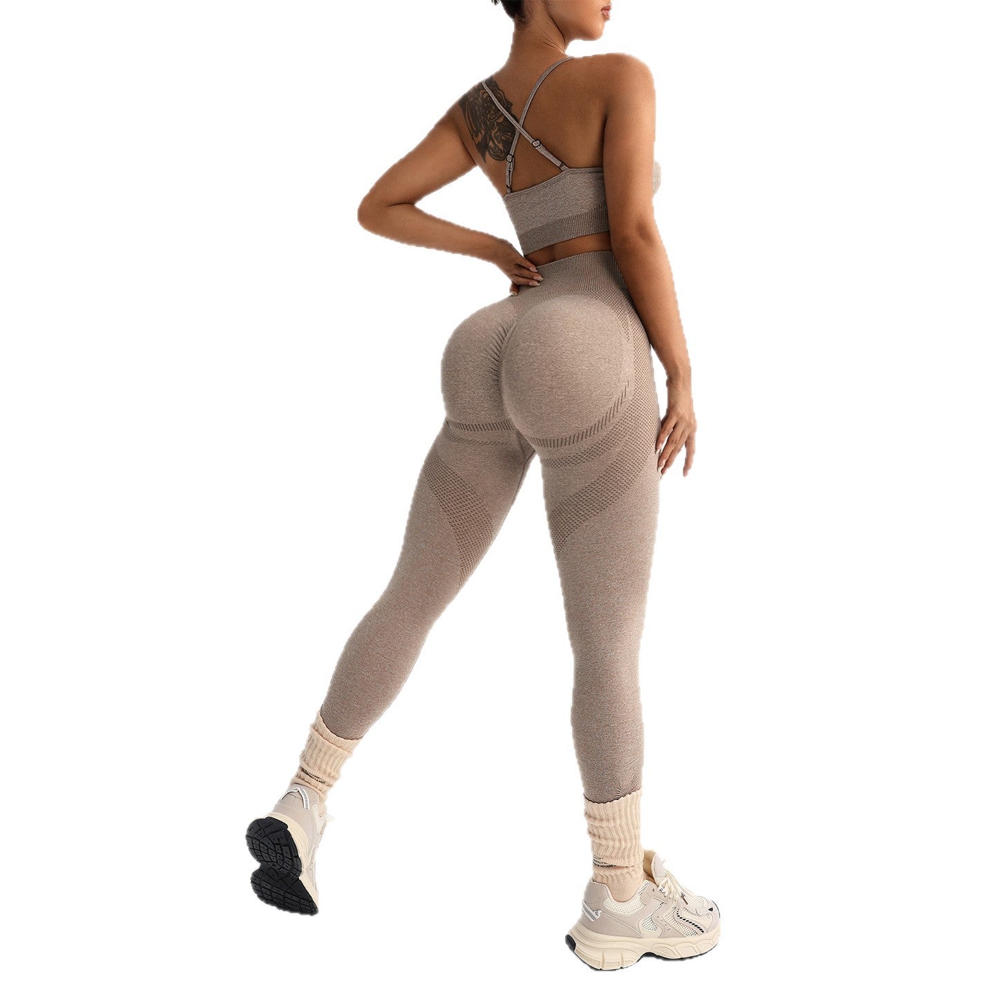 Women's Sling Fitness Sports Bra Yoga Pants Seamless Suit