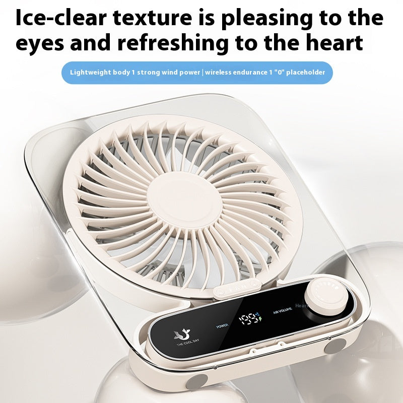 Ultra-thin Desktop Digital Display Fan Mute Mini Wind Portable Handheld Usb Charging