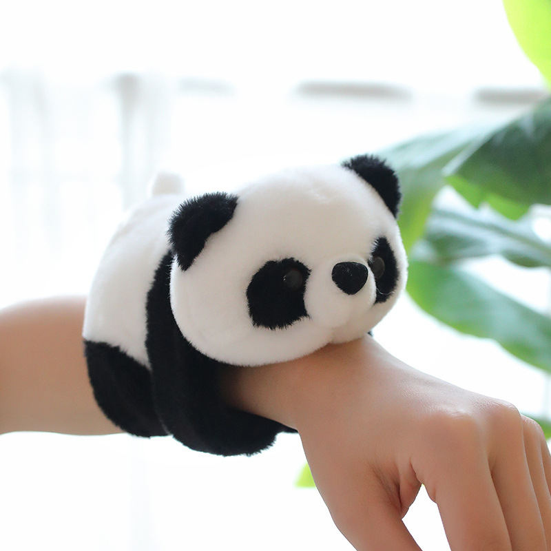 Cute Black And White Panda Doll Plush Toys Ring Pop