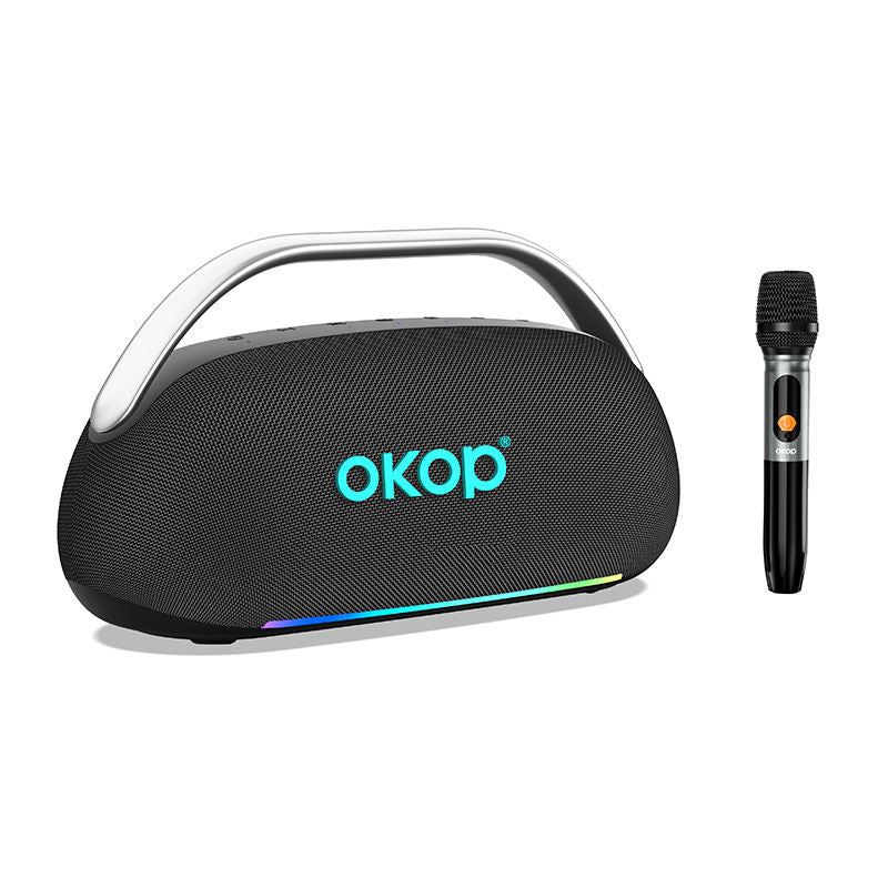 KP-8002 Bluetooth Speaker Outdoor Party Use Long Battery Life Subwoofer Portable Home Audio With Karaoke Microphone