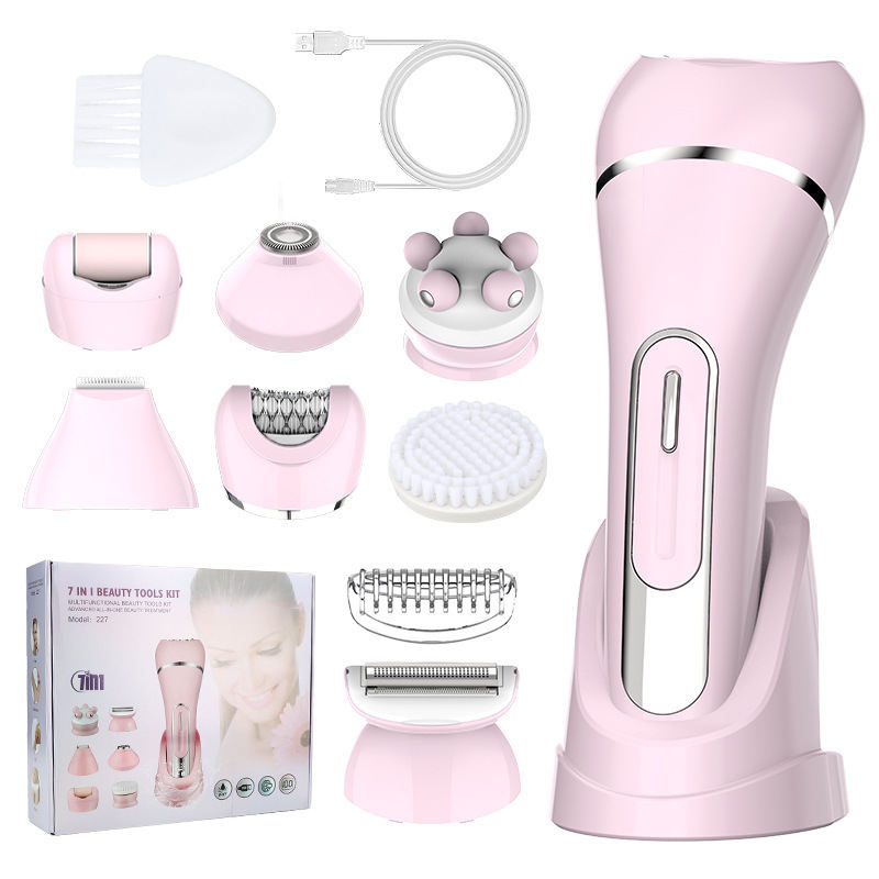 7-in-1 Multifunctional Hair Trimmer Includes A Hair Remover Foot File And Shaving Blade Set