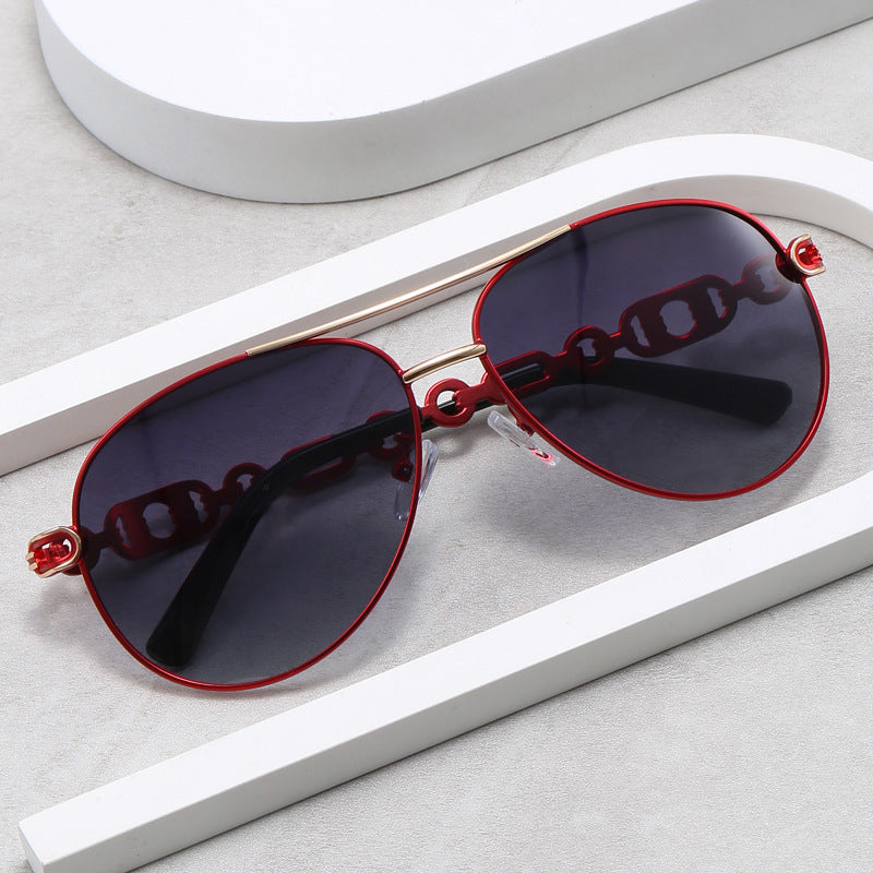 New Polarized Two-tone Plated Fashionable Hollow Out UV Protective Sunglasses