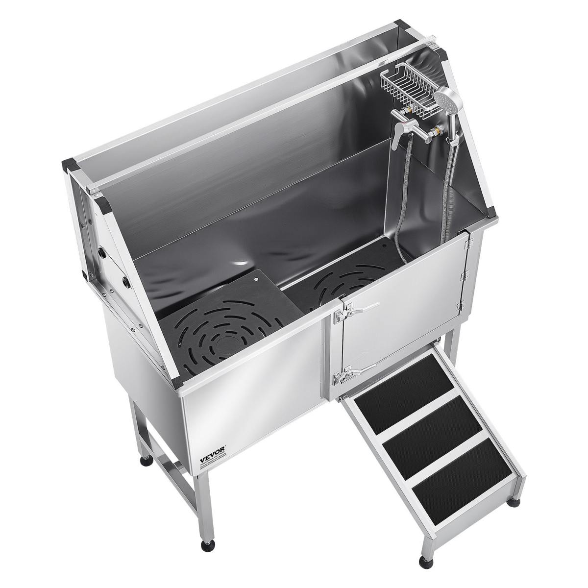 50 Inch Dog Grooming Bath Tub Stainless Steel W Ramp Water Filter