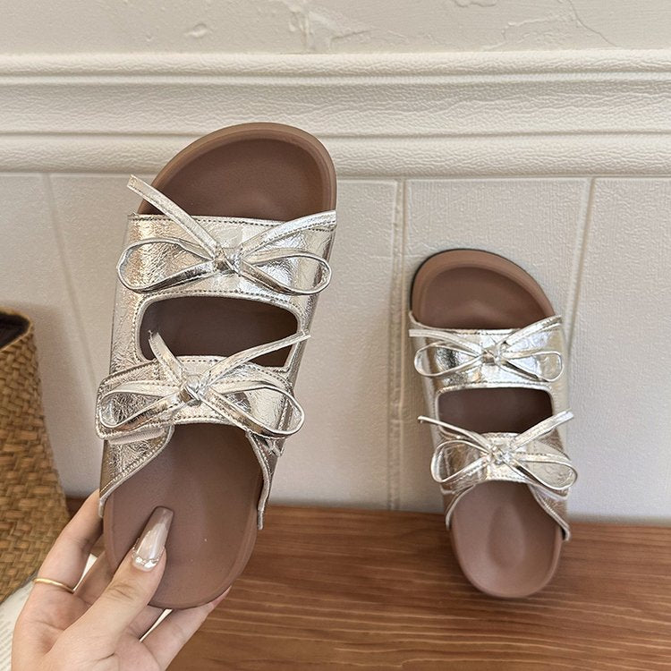 Boken Cool Slippers For Women's Summer Outdoor Wear, New French Style Super Popular And Beautiful Fashion Casual Flat Bottom Straight Drag